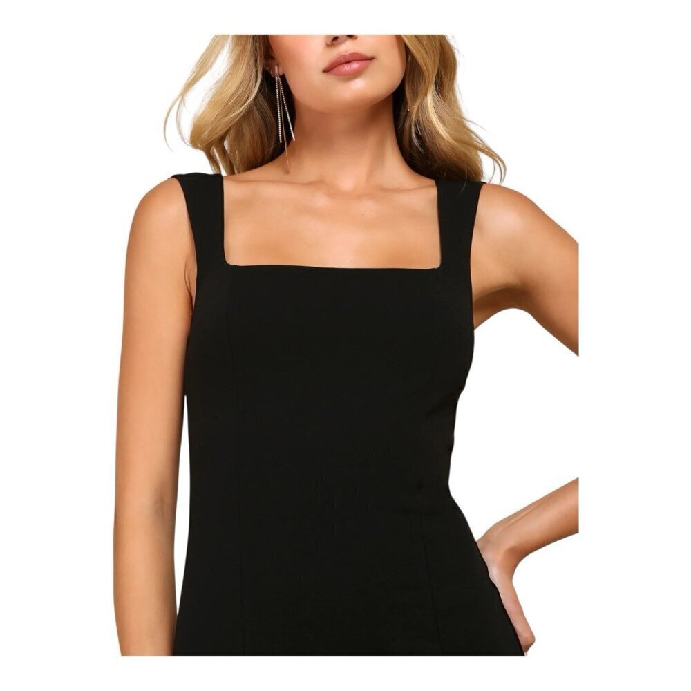 Lulus Inspiring Allure Black Square Neck Column Maxi Dress Small Formal NWOT - Picture 3 of 10